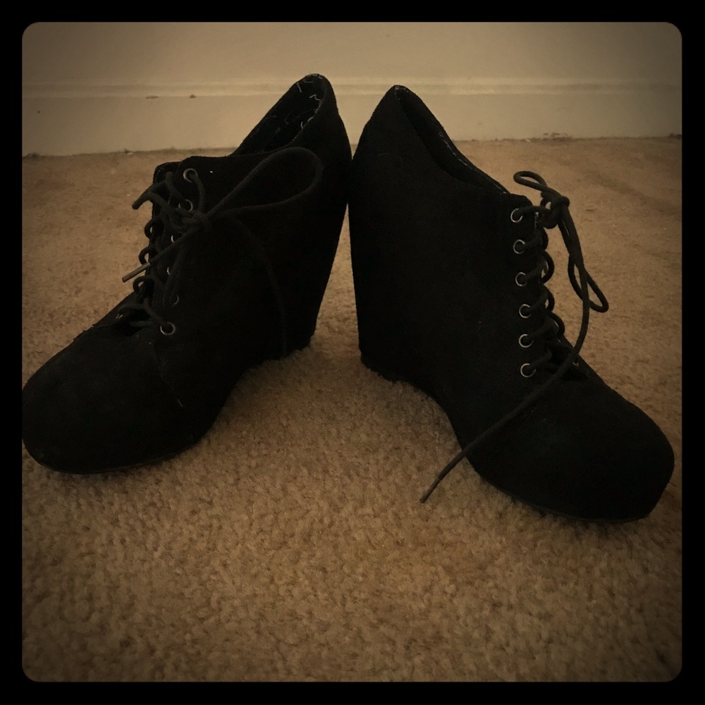 Black high heel boots